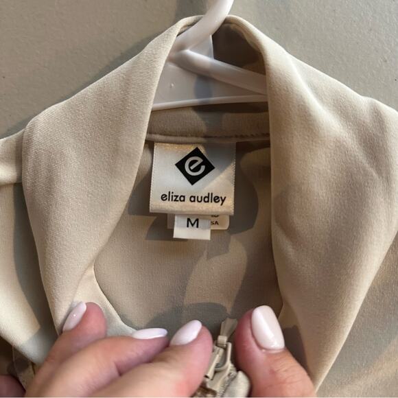 Eliza Audley Tennis Jacket Medium - Cream Full Zip, EUC Women's - Picture 4 of 7